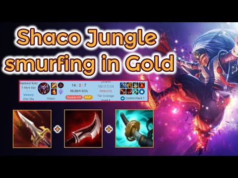 Assassin Shaco Jungle smurfing in Gold [League of Legends] Full Gameplay - Infernal Shaco