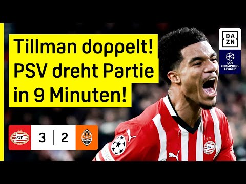 Horrorfoul & Schlussphasen-Drama bei PSV: Eindhoven - Donezk | UEFA Champions League | DAZN