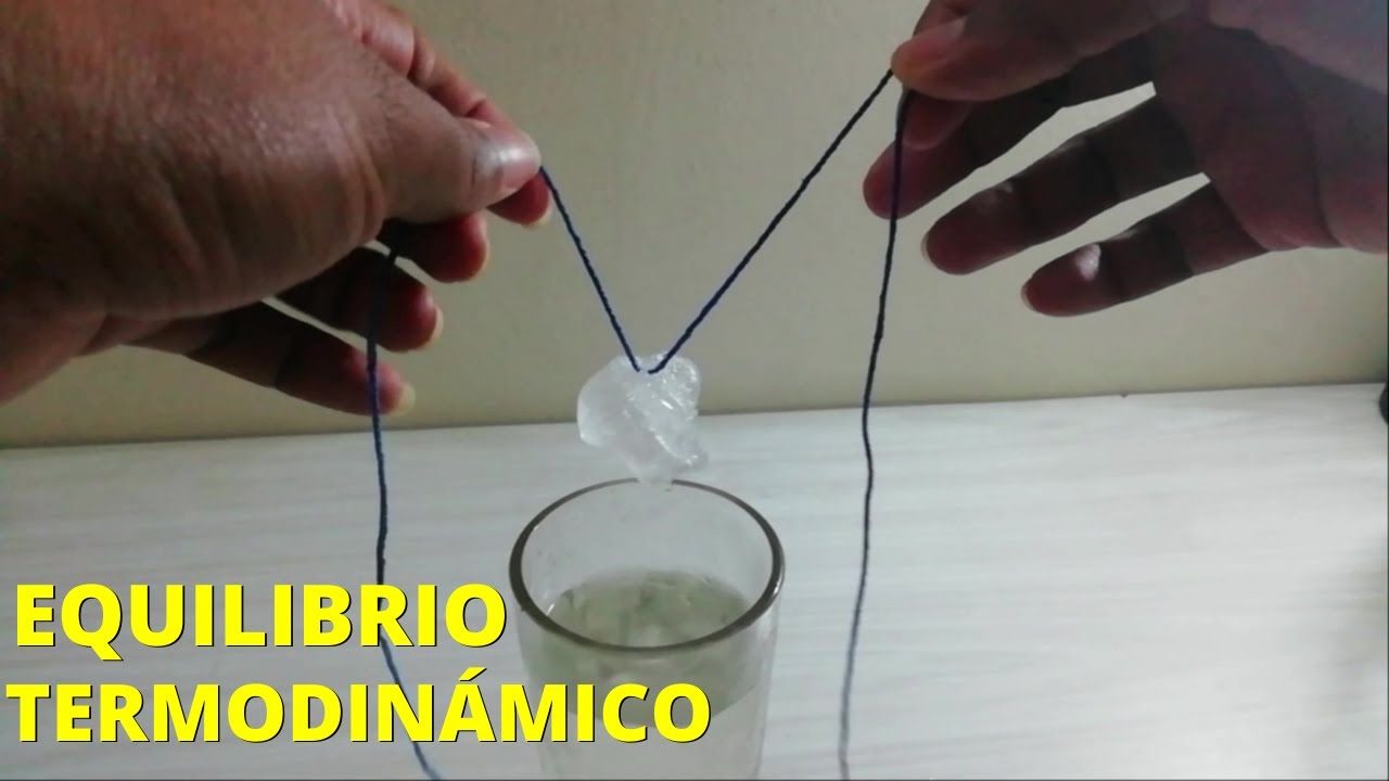 Experimento pescando hielos con hilo y sal (equilibrio termodinámico)🧊