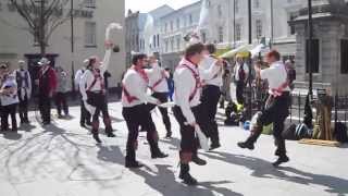 preview picture of video 'Cardiff Morris dance Blue Eyed Stranger at the Wyndham Arms, Bridgend. 20th April 2013.'