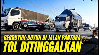 Download lagu KENDARAAN BERAT BERDUYUN-DUYUN DI JALUR PANTURA TOL DITINGGALKAN mp3