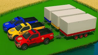 Police Pickups Dragged into Farming Chaos with Soybeans & JCB Telehandlers 🚨🚜 | FS25