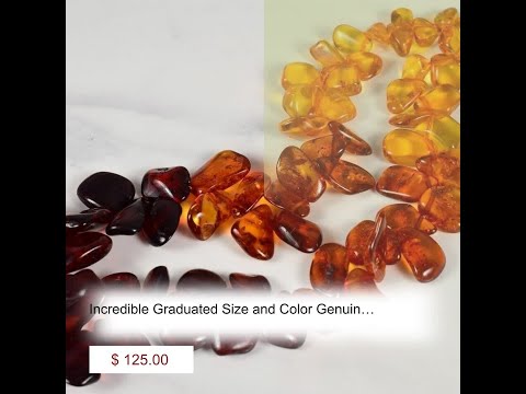 Incredible Graduated Size and Color Genuine Amber Necklace 17"