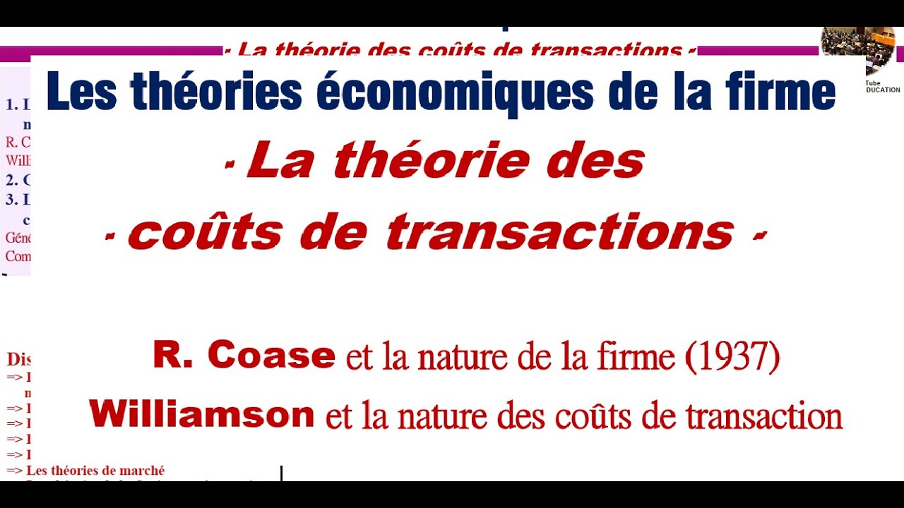 La théorie des coûts de transactions - Partie 1 (théories de la firme)