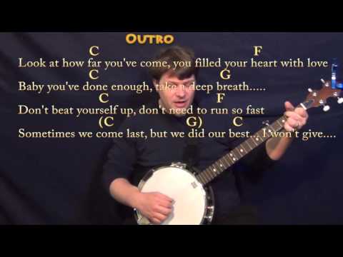 Try Everything (Shakira) Banjo Cover Lesson in C with Chords/Lyrics