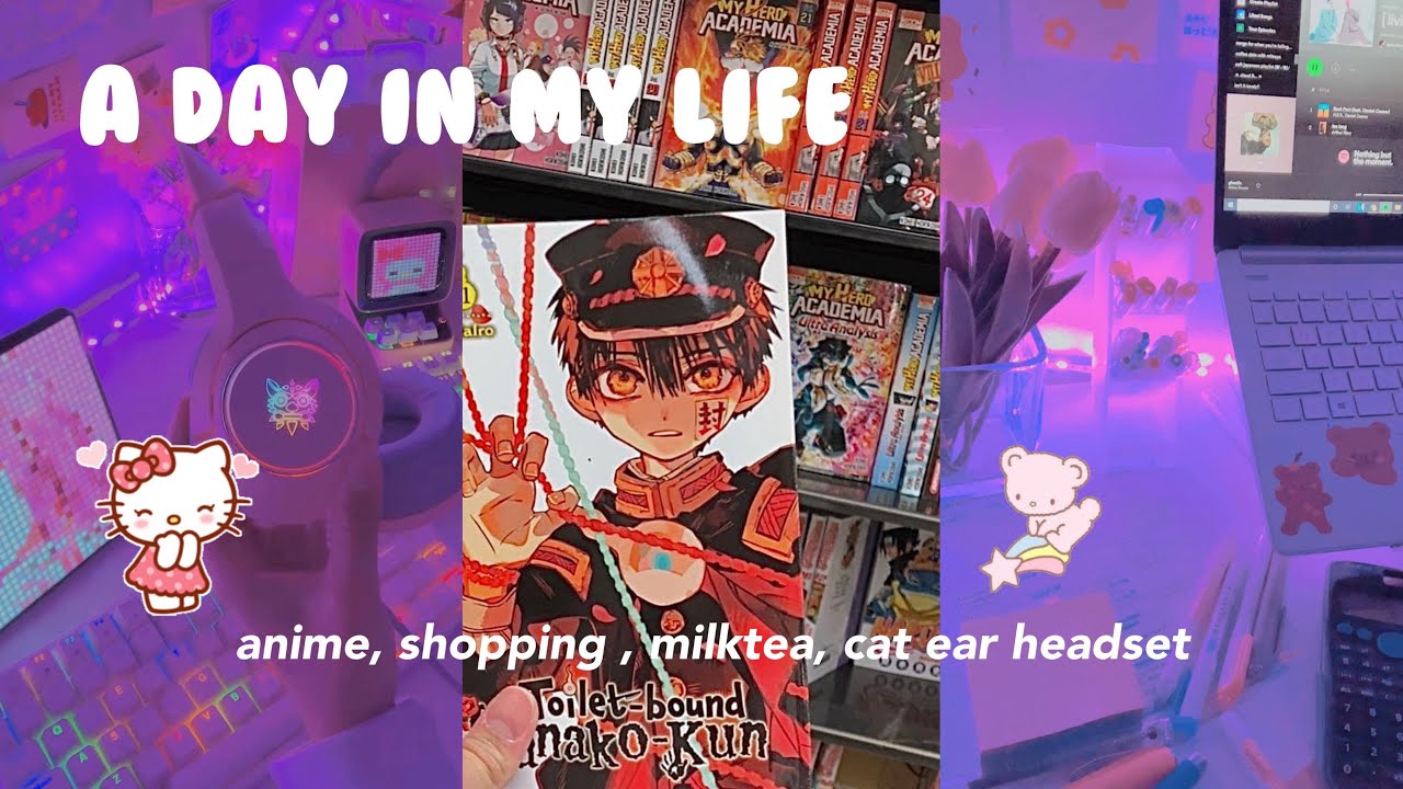 a day in my life 🧸 : shopping , manga , milktea, anime + new gaming headset ft. Banggood