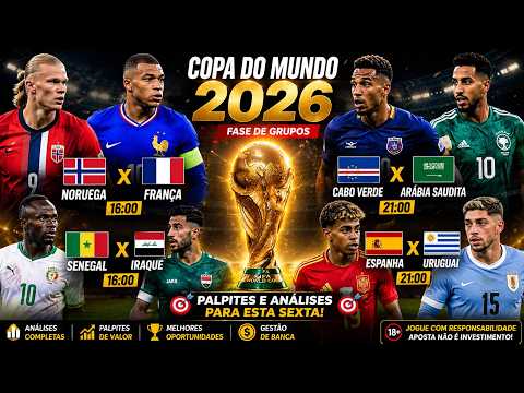 ⚽?BILHETE PRONTO COPA DO MUNDO 2026  PALPITES DE HOJE + ANÁLISE COMPLETA @AIRTONDICAS⚽?