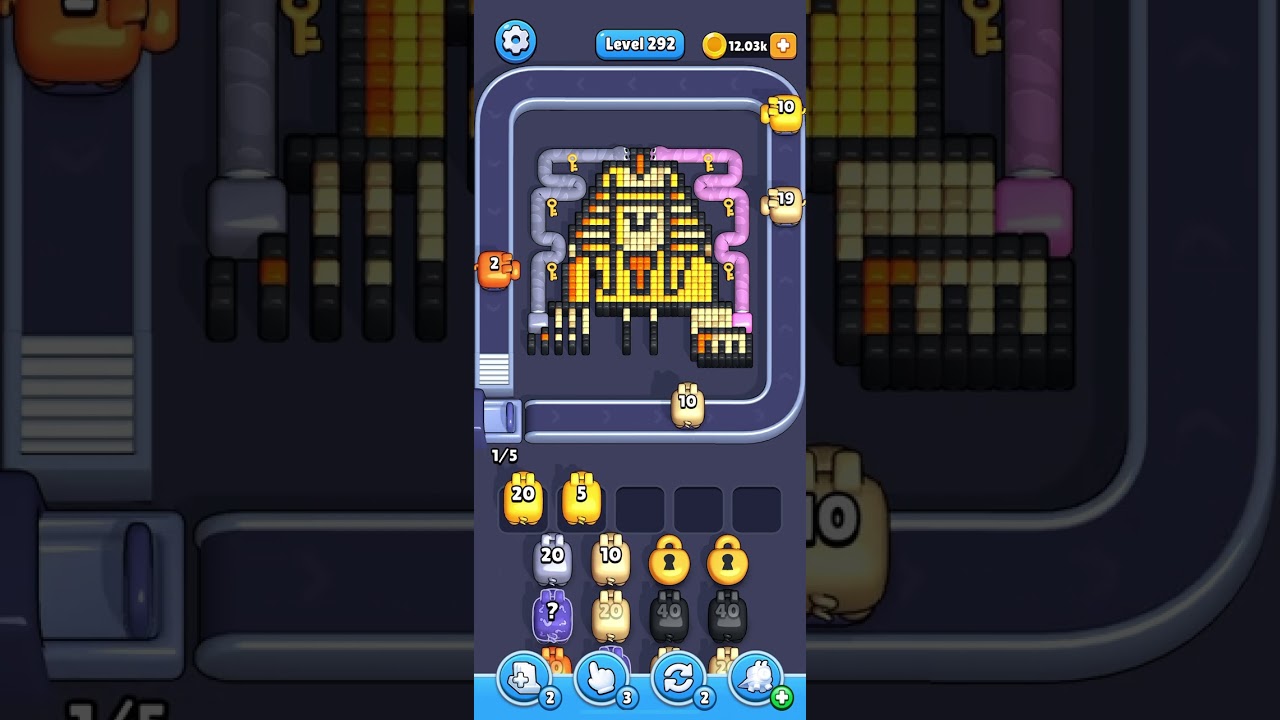 Level 292 (8x8) Solution & Walkthrough - Pixel Flow