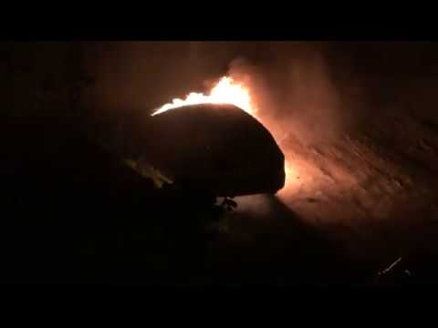 Audi Q5 on fire in Vilnius