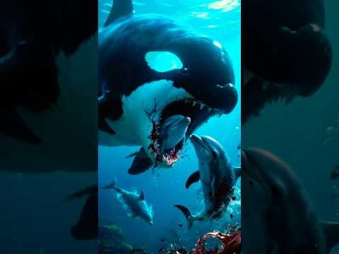 3 Dolphins vs Megalodon, Orca & Sharks – Who Wins the Ocean Battle?