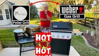 Pellet Grill vs Gas Grill / Which is Hotter? / Recteq Bullseye Deluxe vs Weber EP-425 Gas Grill