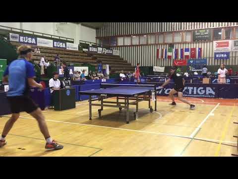 Europameisterschaften EUSA Tischtennis Pascal Naumann vs Gustav Ericson Best Balls Long rally's