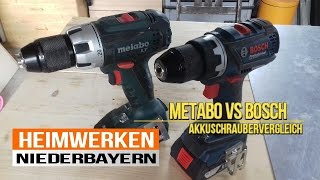 Akkuschrauber Vergleich 18V Metabo vs 18V Bosch
