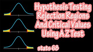 Hypothesis Testing - How To Find Rejection Regions And Critical Values Using A Z Test