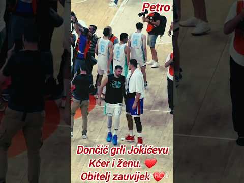 ❤️❤️ Luka Dončić goes and hugs Nikola Jokić's daughter & wife❤️ Family forever 🇷🇸🇸🇮