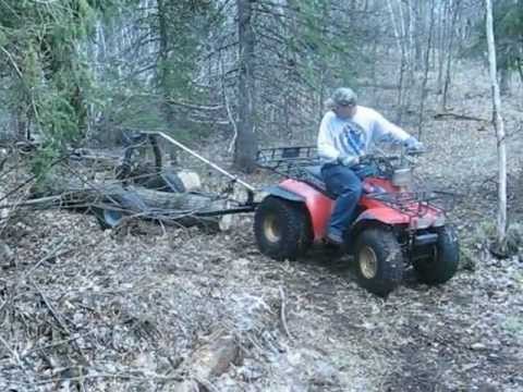 Homemade ATV log skidding arch