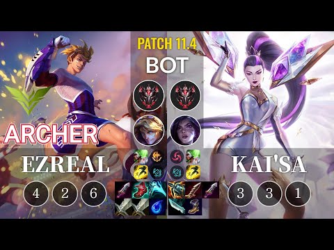 V3 Archer Ezreal vs Kai'Sa Bot - KR Patch 11.4