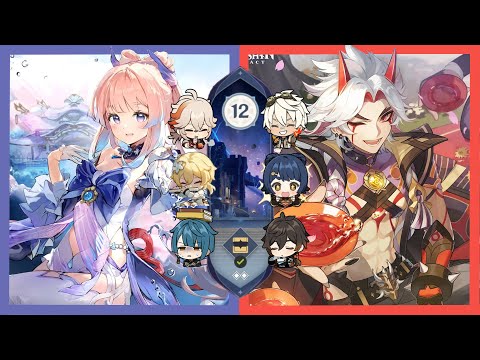 C0 Kokomi (Bloom) │ C0 Itto (Double Pyro) [3.1 Spiral Abyss - Floor 12 - 9 Stars] [Genshin Impact]