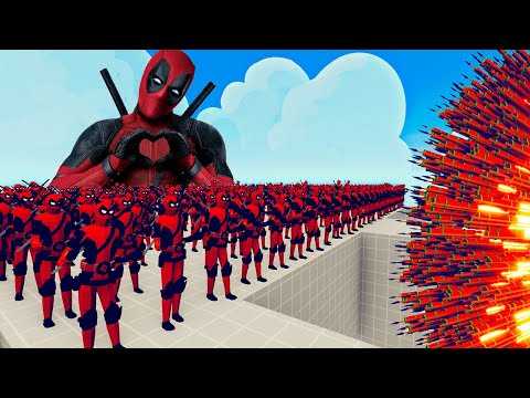 100x DEADPOOL + 2x GIANT vs 3x EVERY GOD   Totally Accurate Battle Simulator TABS