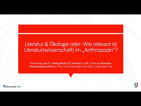 Literatur und Ökologie: Gastvortrag von Solvejg Nitze in Relevante Literaturwissenschaft
