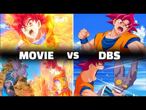 Battle of Gods  - Movie Vs DBS Side By Side Comparison
