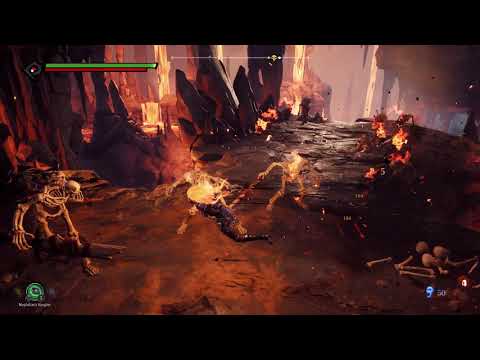 Darksiders 3 - Chapter 2 Hollows: Flame Hollow Attack Tutorial on Armored Skeletons Gameplay (2018)