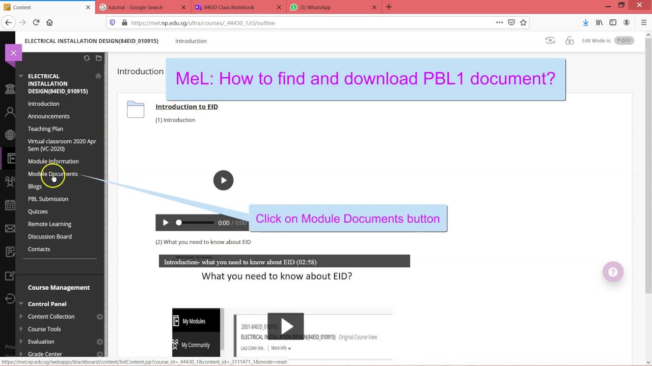 EID  MeL How to find and download PBL1 document