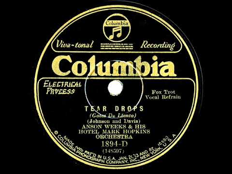 1929 Anson Weeks - Tear Drops (vocal trio)