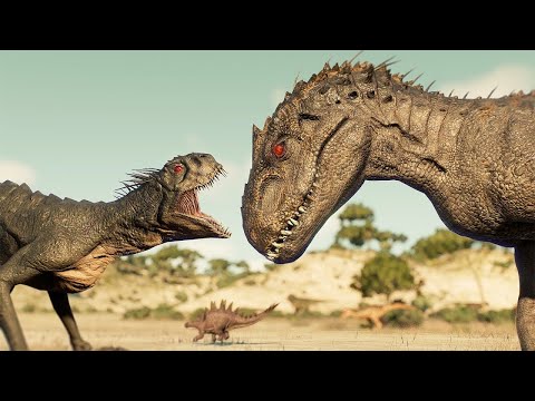 LARGE & MEDIUM CARNIVORE vs HERBIVORE DINOSAURS BATTLE ROYALE - Jurassic World Evolution 2