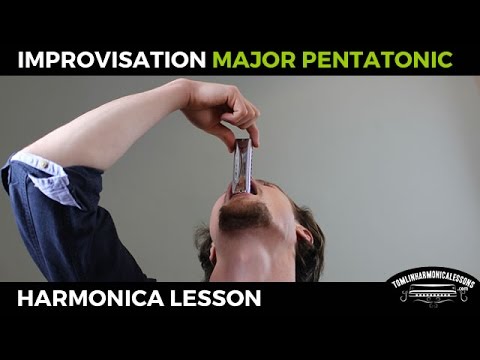 Blues harmonica lesson - Improvising using the major pentatonic scale over a 12 bar blues