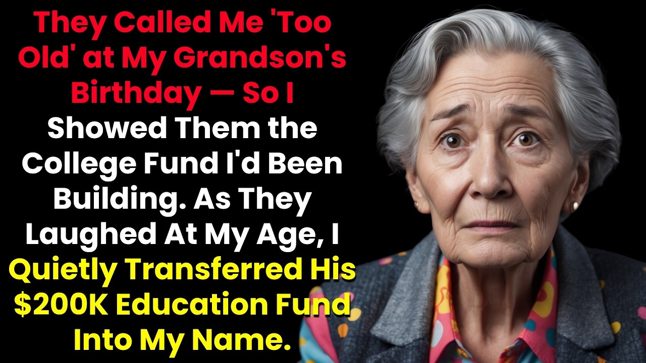 They Called Me 'Too Old' at My Grandson's Birthday —I Showed Them the College Fund I'd Been Building