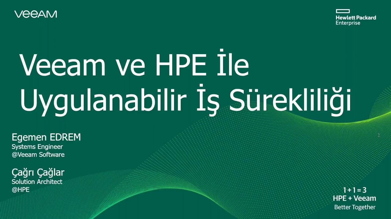 Veeam ve HPE ile uygulanabilir iş sürekliliği video