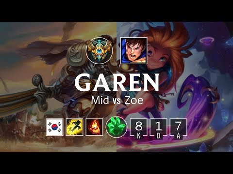 Garen Mid vs Zoe - KR Master Patch 8.24