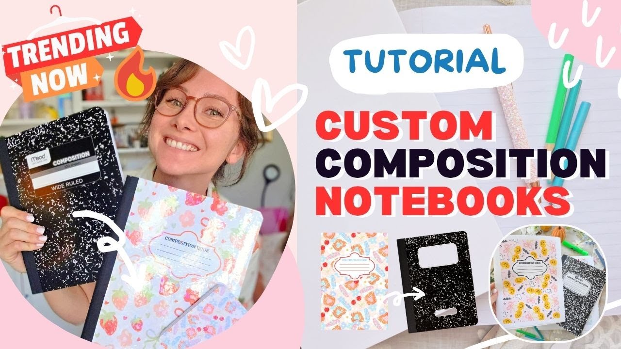 HOT TREND | DIY Custom Composition Notebooks | Full Tutorial From Designing To Physical Notebook!
