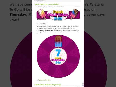 Papa's Paleteria To Go! - New Game!! #papas #games #gaming #fliplinestudios #foryou