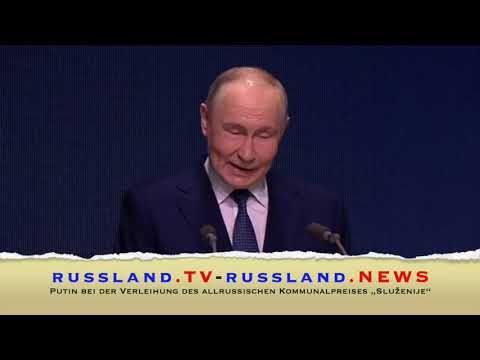 Putin bei der Verleihung des allrussischen Kommunalpreises „Služenije“