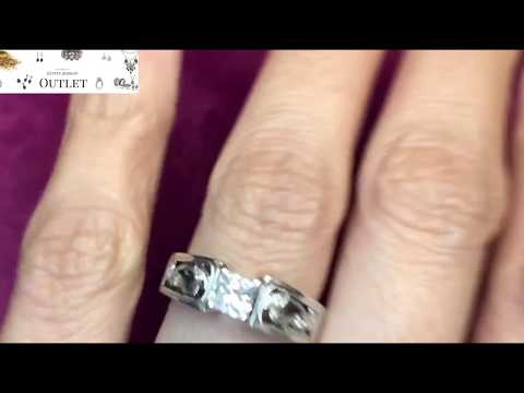 Princess Cut Diamond Solitaire 14k White Gold Ring | Estate Jewelry Outlet