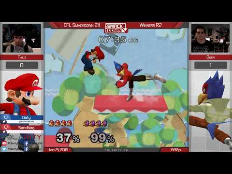 CFL Smackdown 211 Melee - Ober (Falco) vs Taco (Mario) - Winners R2