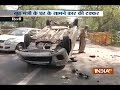 One injured after speeding car over-turns in Delhi