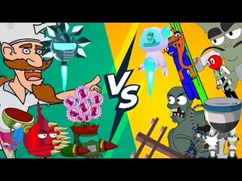 Peashooter Heroes vs Rainbow Friends & Unity Sunflower   Plants vs Zombies  Pvz funny moments 2023