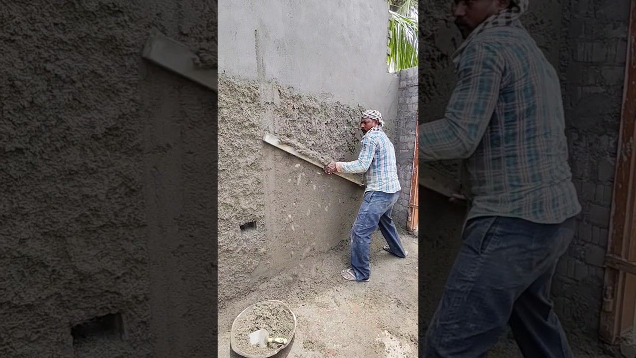 Wall plaster tips👍 | #construction ##skills #amazingshorts #plaster #satisfying #shorts #cement
