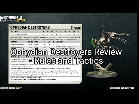 New Necrons Ophydian Destroyers Datasheet review - rules and tactics