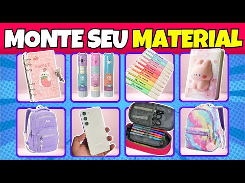 🎒📚 MONTE SEU MATERIAL ESCOLAR ✏️ Jogo das Escolhas | Quiz