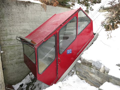 Privates Telefuni in Sierre - Bergfahrt 2021 - Schrägaufzug funiculaire Suisse