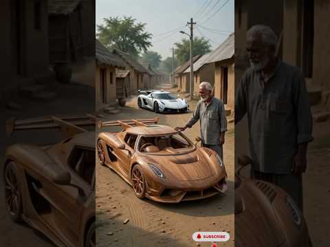 old man builds life-size wooden Koenigsegg jesko car🪵✨ #wood