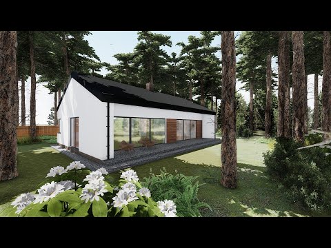 Wizualizacja projektu domu Dom w Lulo z ogrodem (animacja 3D)
