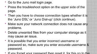 Juno Webmail Login problems
