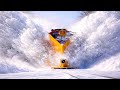 Powerful Train Plows Through Snow Winter Railway In Action