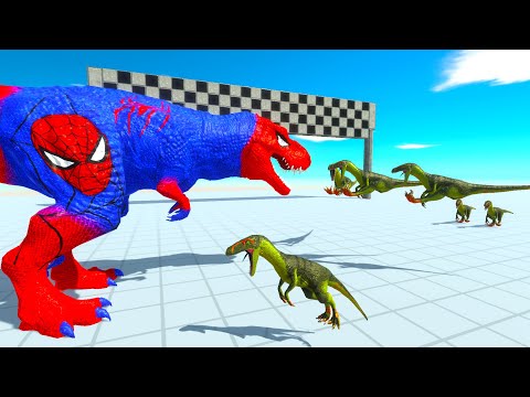 WHO CAN DEFEAT SPIDER-MAN T-REX TOURNAMENT FIGHT - Animal Revolt Battle Simulator