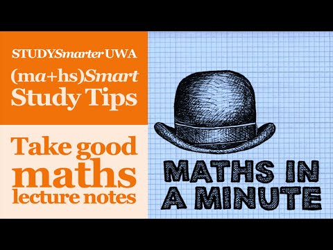 STUDYSmarter Maths in a Minute: How to take good maths/stats lecture notes